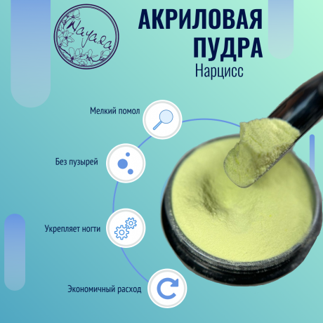 Цветная акриловая пудра для дизайна ногтей Nayada Нарцисс 5 г